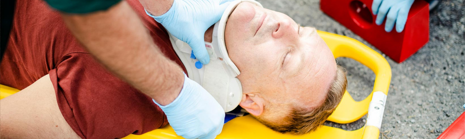 personal injury victim on stretcher