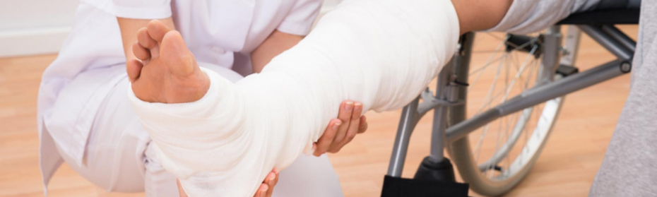 personal injury victim with leg injury