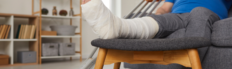 personal injury victim with leg injury