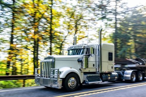 speeding 18-wheeler truck
