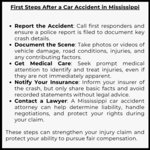 First Steps After a Car Accident in Mississippi